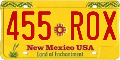 NM license plate 455ROX