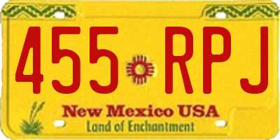 NM license plate 455RPJ