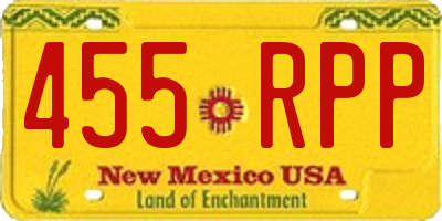 NM license plate 455RPP