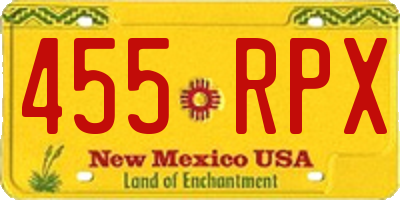 NM license plate 455RPX