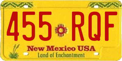 NM license plate 455RQF