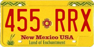 NM license plate 455RRX