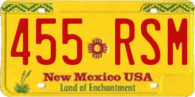 NM license plate 455RSM
