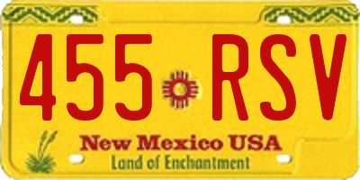 NM license plate 455RSV