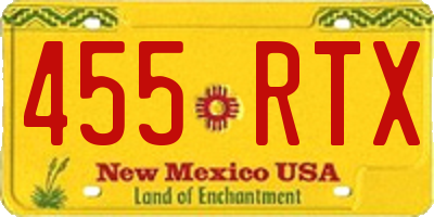NM license plate 455RTX