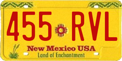 NM license plate 455RVL