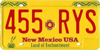 NM license plate 455RYS