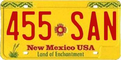 NM license plate 455SAN