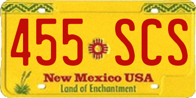 NM license plate 455SCS