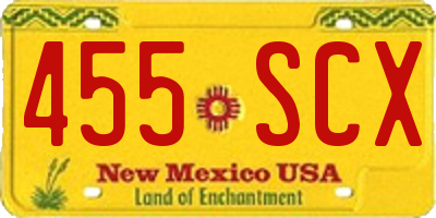 NM license plate 455SCX