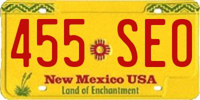 NM license plate 455SEO