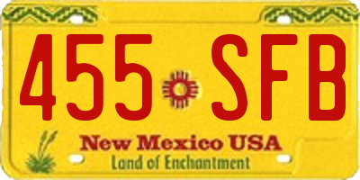 NM license plate 455SFB