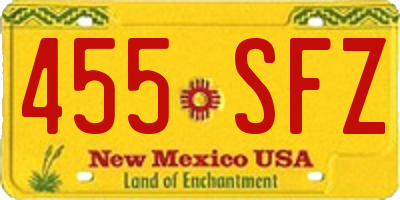NM license plate 455SFZ