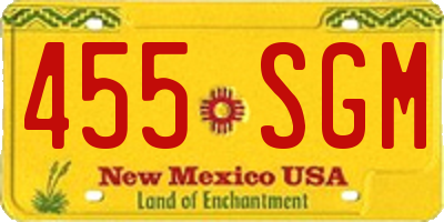 NM license plate 455SGM