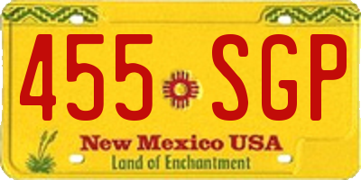 NM license plate 455SGP
