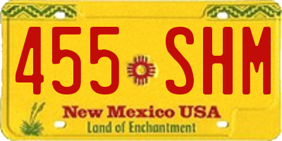 NM license plate 455SHM