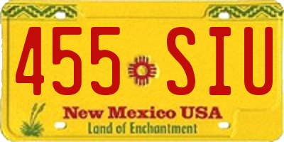 NM license plate 455SIU