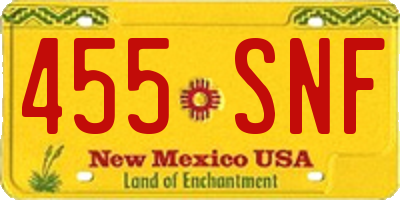 NM license plate 455SNF