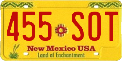 NM license plate 455SOT