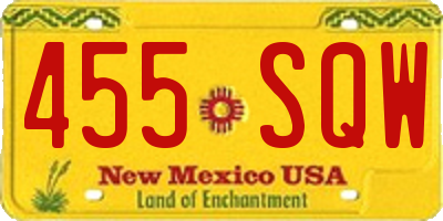NM license plate 455SQW