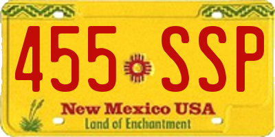 NM license plate 455SSP