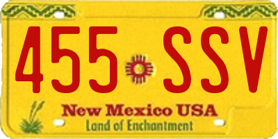 NM license plate 455SSV