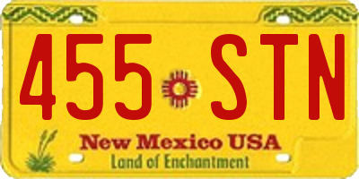 NM license plate 455STN