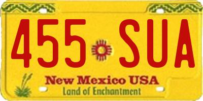 NM license plate 455SUA