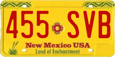 NM license plate 455SVB