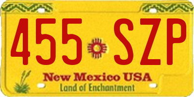 NM license plate 455SZP