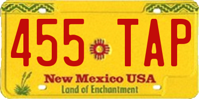 NM license plate 455TAP