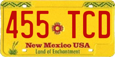 NM license plate 455TCD