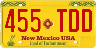 NM license plate 455TDD