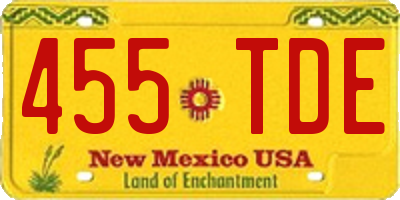 NM license plate 455TDE