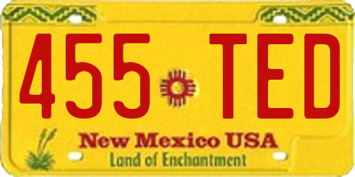 NM license plate 455TED