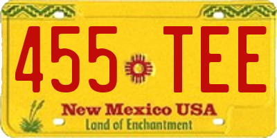 NM license plate 455TEE