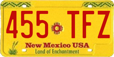 NM license plate 455TFZ