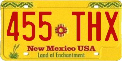 NM license plate 455THX
