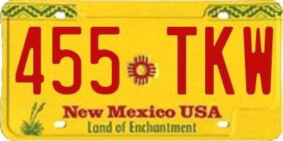 NM license plate 455TKW