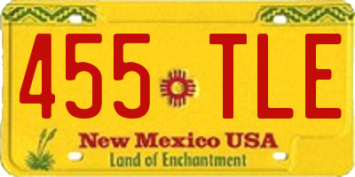 NM license plate 455TLE