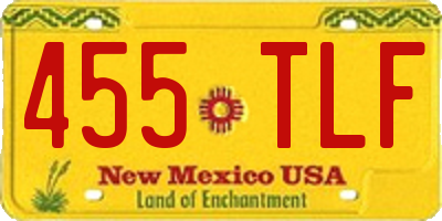 NM license plate 455TLF