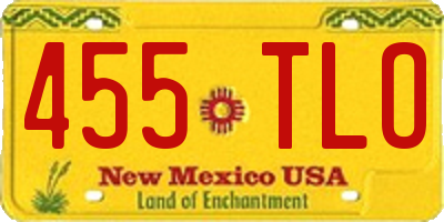 NM license plate 455TLO