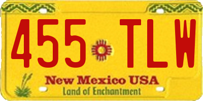 NM license plate 455TLW