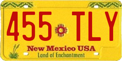 NM license plate 455TLY