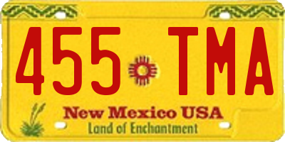 NM license plate 455TMA