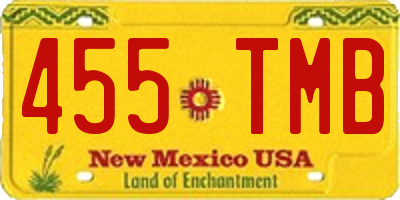NM license plate 455TMB