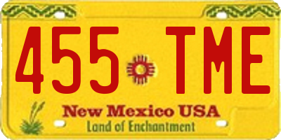 NM license plate 455TME