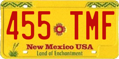 NM license plate 455TMF