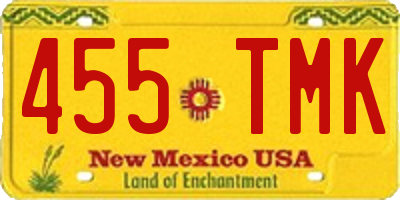 NM license plate 455TMK