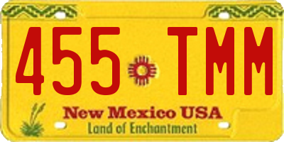 NM license plate 455TMM